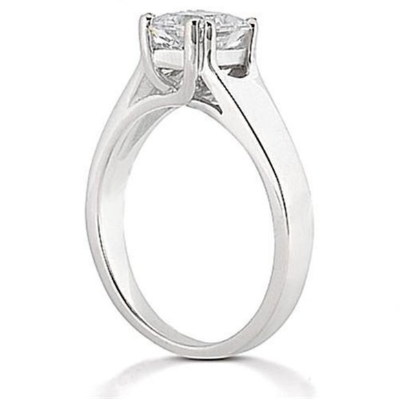 2 Ct. Diamond Fancy  Ring Solitaire Round Cut Gold - Picture 1 of 1